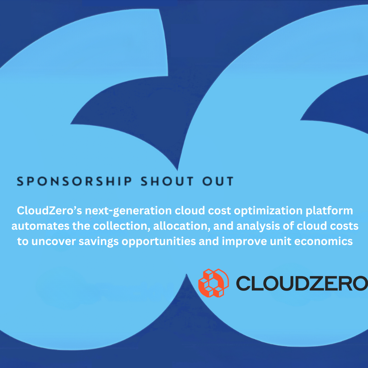 Sponsor shoutout